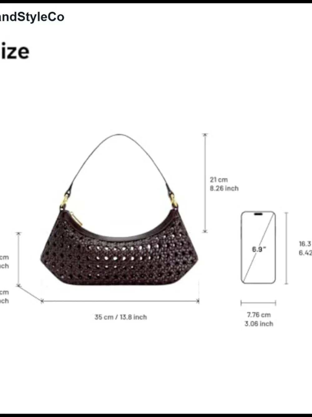 Women's Vegan Leather Hobo Shoulder Bag, Detachable Strap, Interior Pocket